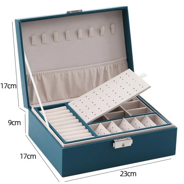 PU Jewelry Storage Box Organizer for Jewelry Necklace Ring Luxury Storage - Image 2