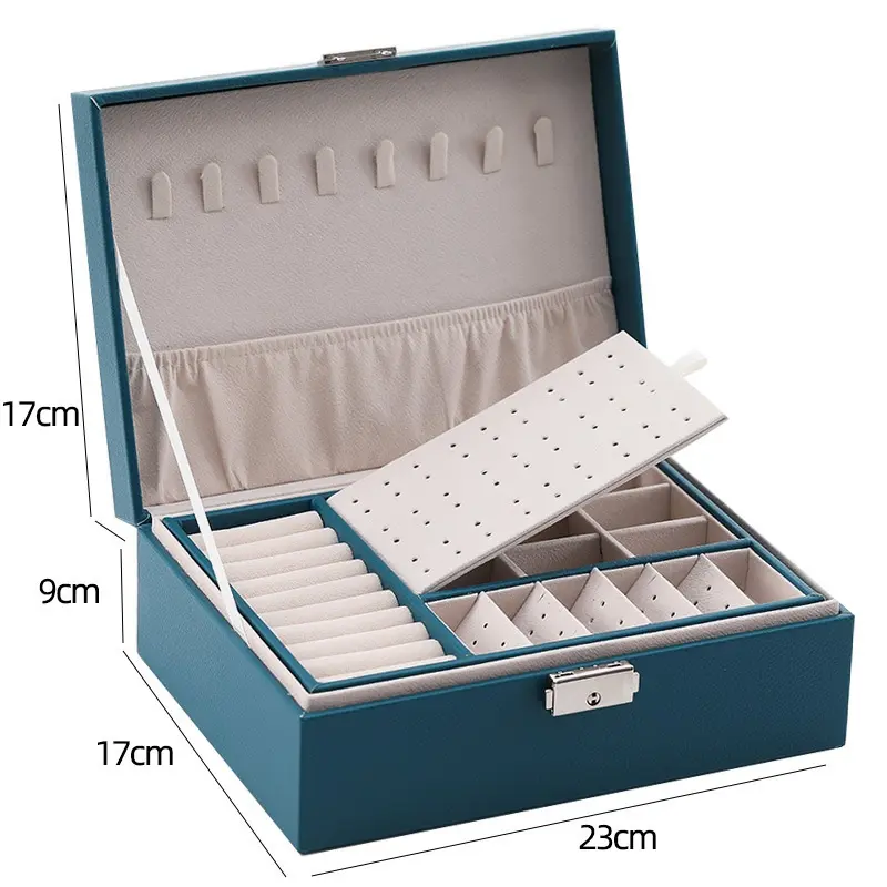 PU Jewelry Storage Box Organizer for Jewelry Necklace Ring Luxury Storage