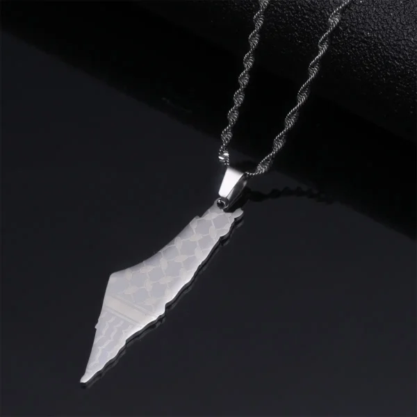Inspire Jewelry Hot Selling Wholesale 18K Gold Plated Stainless Steel Israel and Palestine Map Pendant Necklace for Women Men