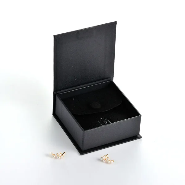 GLAMPKG Custom Logo Grey Jewelry Packaging Earring Necklace Luxury Cardboard Magnetic Jewelry Box - Image 3