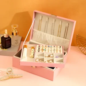 PU Jewelry Storage Box Organizer for Jewelry Necklace Ring Luxury Storage